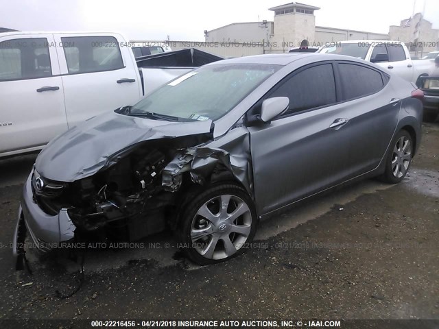 KMHDH4AE3DU783546 - 2013 HYUNDAI ELANTRA GLS/LIMITED SILVER photo 2