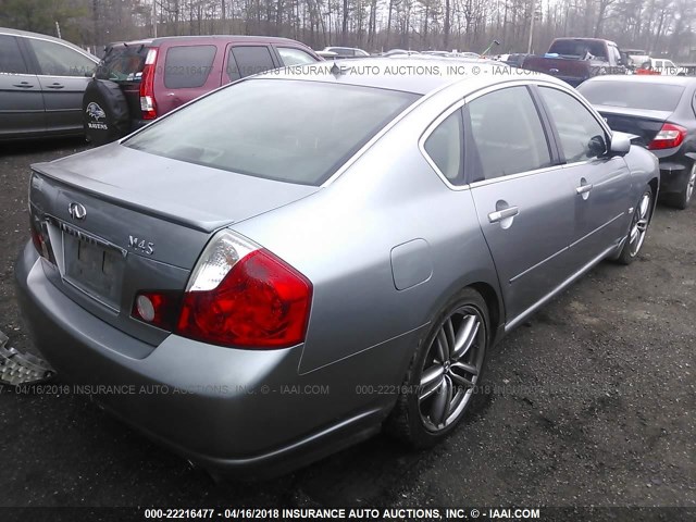 JNKBY01E36M208532 - 2006 INFINITI M45 SPORT GRAY photo 4