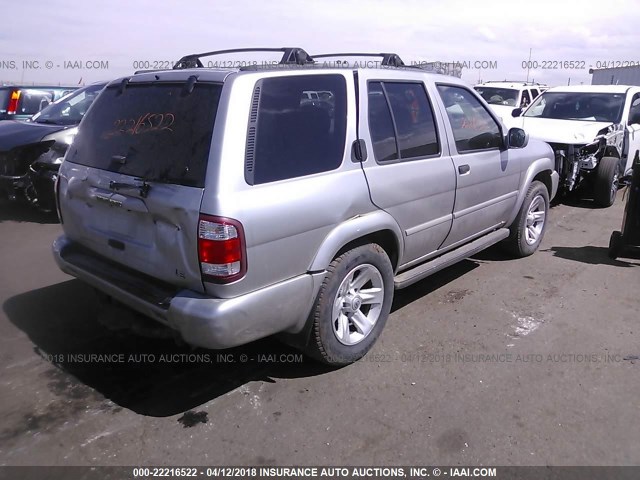 JN8DR09Y22W704625 - 2002 NISSAN PATHFINDER LE/SE SILVER photo 4