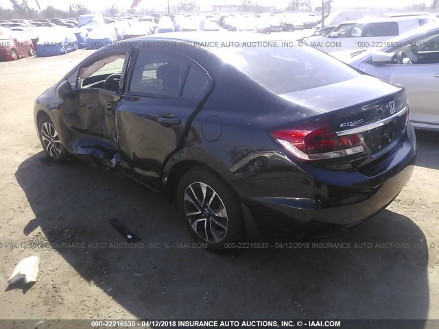 19XFB2F84DE267670 - 2013 HONDA CIVIC EX BLACK photo 3