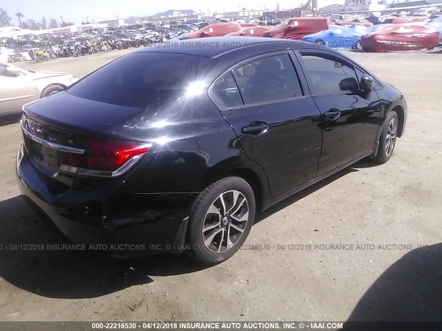 19XFB2F84DE267670 - 2013 HONDA CIVIC EX BLACK photo 4