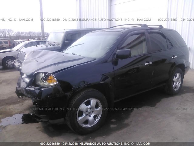 2HNYD18226H531346 - 2006 ACURA MDX BLACK photo 2