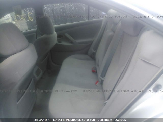 4T1BE46K78U227129 - 2008 TOYOTA CAMRY CE/LE/XLE/SE GRAY photo 8