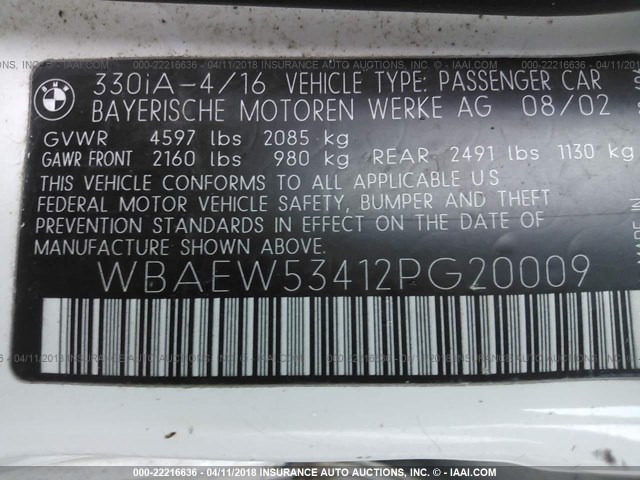 WBAEW53412PG20009 - 2002 BMW 330 XI Beyaz fotoğraf 9