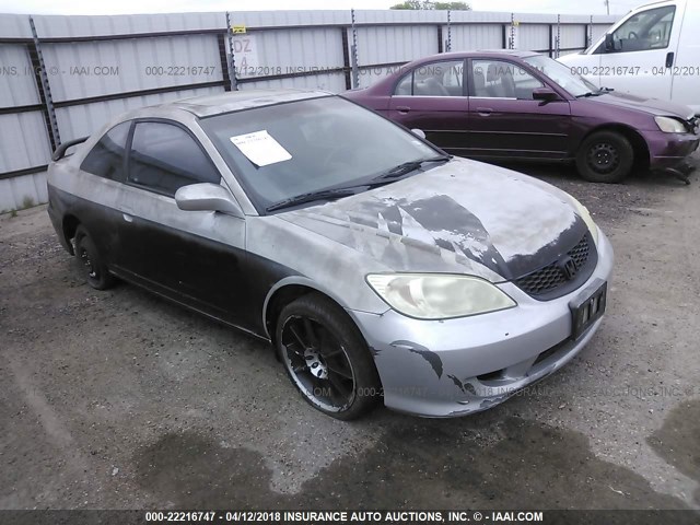 1HGEM21965L007576 - 2005 HONDA CIVIC EX SILVER photo 1