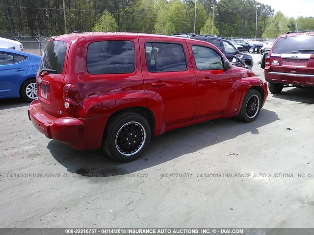 3GNDA13D98S568035 - 2008 CHEVROLET HHR LS RED photo 4