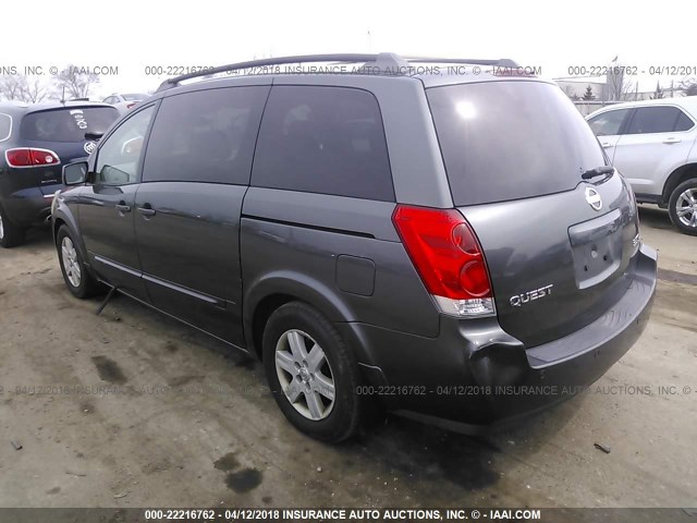 5N1BV28U44N360048 - 2004 NISSAN QUEST S/SE/SL GRAY photo 3