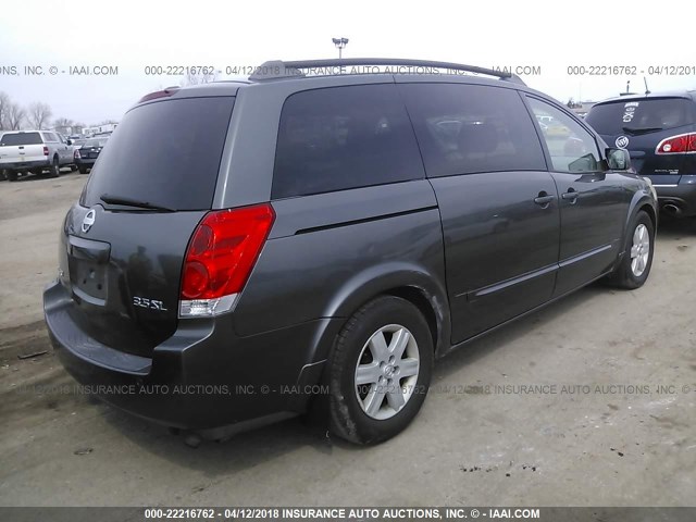 5N1BV28U44N360048 - 2004 NISSAN QUEST S/SE/SL GRAY photo 4