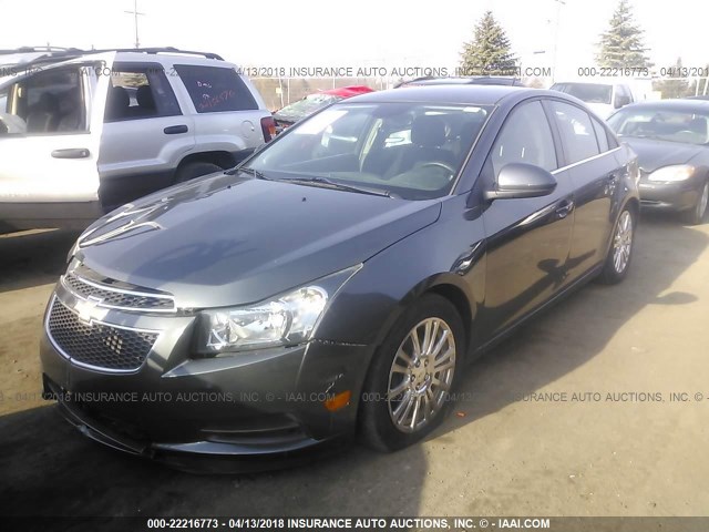 1G1PH5SB4D7148466 - 2013 CHEVROLET CRUZE ECO GRAY photo 2