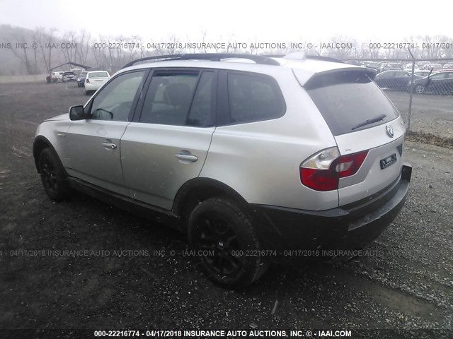 WBXPA73484WC38044 - 2004 BMW X3 2.5I SILVER photo 3