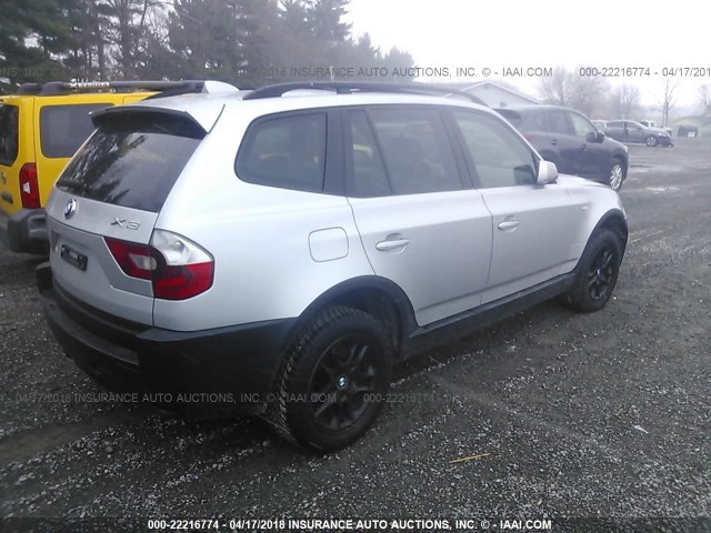 WBXPA73484WC38044 - 2004 BMW X3 2.5I SILVER photo 4