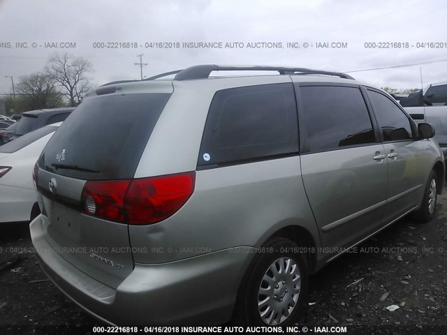 5TDZA23C36S520964 - 2006 TOYOTA SIENNA CE/LE SILVER photo 4