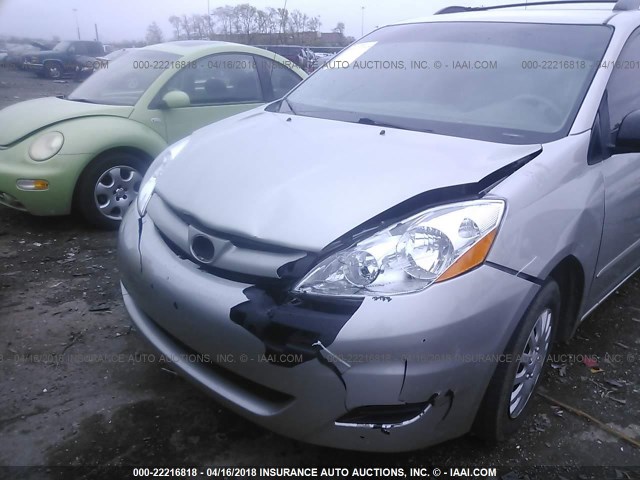 5TDZA23C36S520964 - 2006 TOYOTA SIENNA CE/LE SILVER photo 6