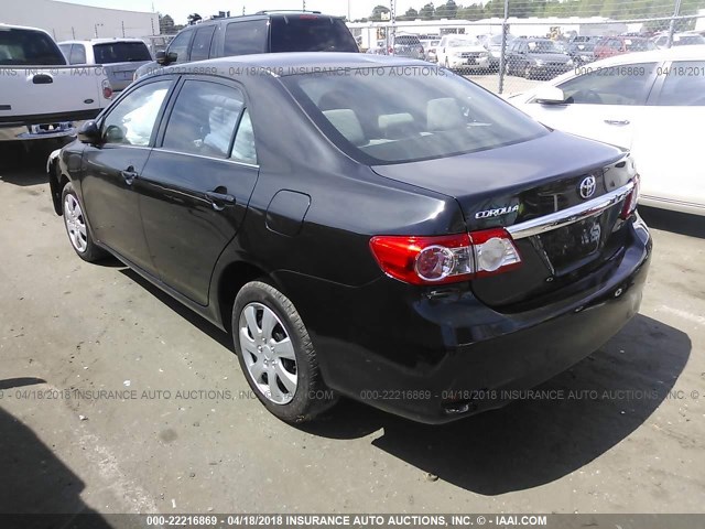 2T1BU4EE3DC994972 - 2013 TOYOTA COROLLA S/LE BLACK photo 3