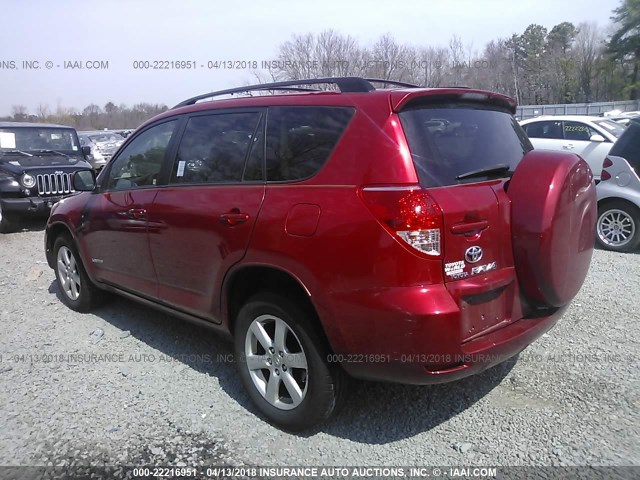 JTMBK31V885053056 - 2008 TOYOTA RAV4 LIMITED RED photo 3