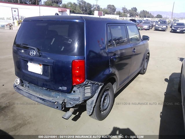 JTLKE50E081015336 - 2008 TOYOTA SCION XB BLUE photo 4
