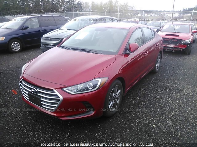 5NPD84LF0JH304306 - 2018 HYUNDAI ELANTRA SEL/VALUE/LIMITED RED photo 2