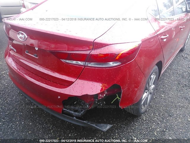 5NPD84LF0JH304306 - 2018 HYUNDAI ELANTRA SEL/VALUE/LIMITED RED photo 6