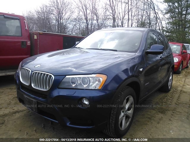 5UXWX5C57BL712757 - 2011 BMW X3 XDRIVE28I Dark Blue photo 2