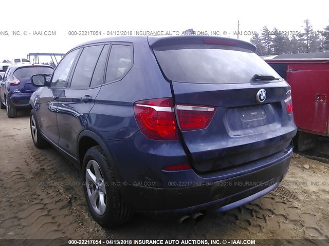 5UXWX5C57BL712757 - 2011 BMW X3 XDRIVE28I Dark Blue photo 3