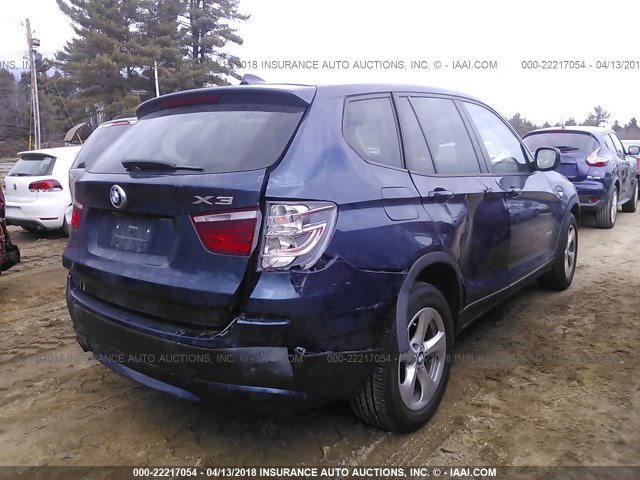 5UXWX5C57BL712757 - 2011 BMW X3 XDRIVE28I Dark Blue photo 4