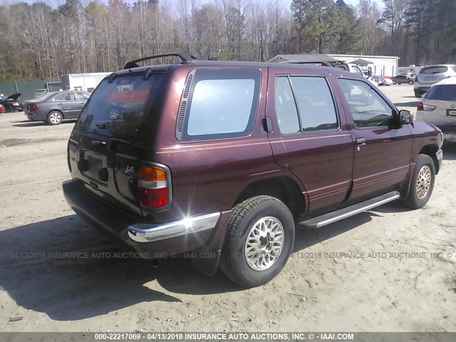 JN8AR05SXVW184151 - 1997 NISSAN PATHFINDER XE/LE BURGUNDY photo 4