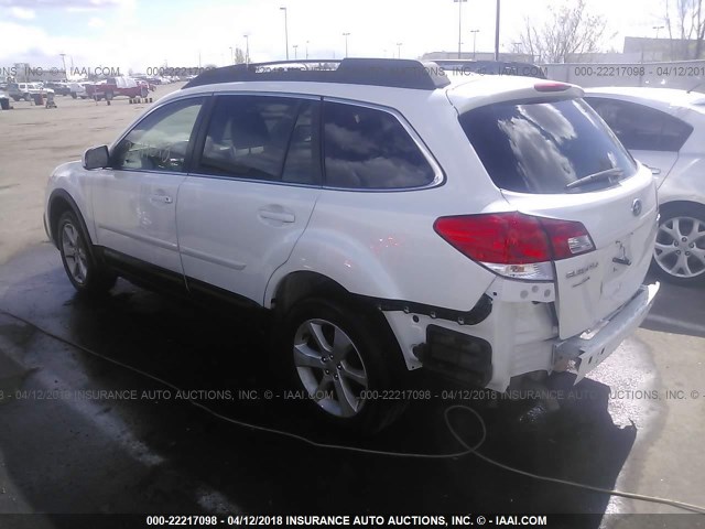 4S4BRBCC7E3295289 - 2014 SUBARU OUTBACK 2.5I PREMIUM WHITE photo 3