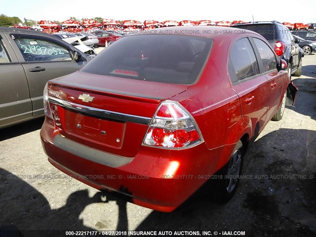 KL1TD5DE2AB087109 - 2010 CHEVROLET AVEO LS/LT RED photo 4