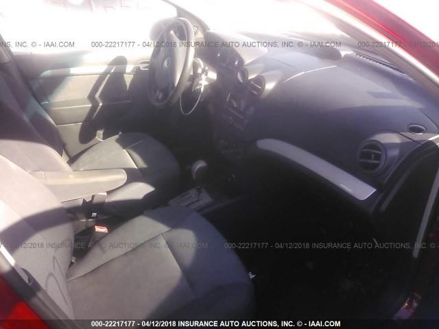 KL1TD5DE2AB087109 - 2010 CHEVROLET AVEO LS/LT 红色 照片 5