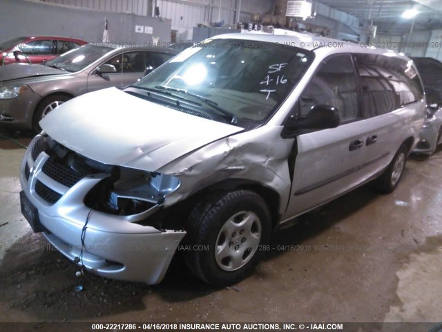 1D4GP24383B293099 - 2003 DODGE GRAND CARAVAN SE SILVER photo 2