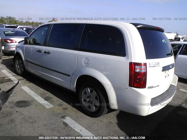 1D8HN44H38B163819 - 2008 DODGE GRAND CARAVAN SE WHITE photo 3