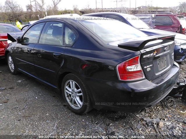 4S3BL616857206123 - 2005 SUBARU LEGACY 2.5I BLACK photo 3