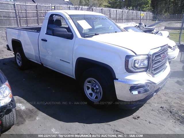 1GTN1LEC9GZ904913 - 2016 GMC SIERRA C1500 WHITE photo 1