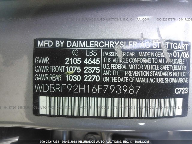 WDBRF92H16F793987 - 2006 MERCEDES-BENZ C GENERATION 2006 280 4MATIC BEIGE photo 9