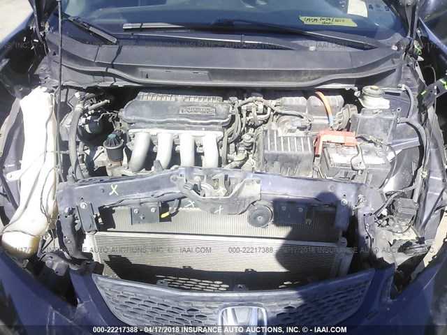 JHMGE8H41AC012629 - 2010 HONDA FIT SPORT PURPLE photo 10