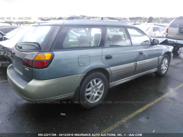 4S3BH665416653968 - 2001 SUBARU LEGACY OUTBACK GREEN photo 4