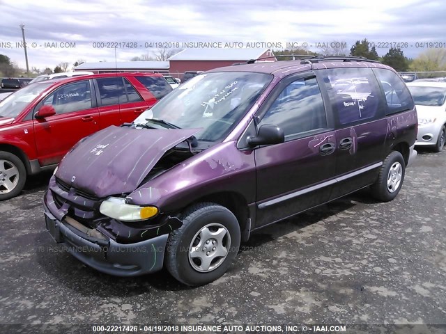 2B4GP2535YR689640 - 2000 DODGE CARAVAN MAROON photo 2