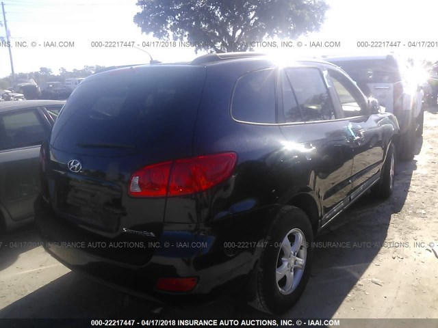 5NMSG13DX8H227586 - 2008 HYUNDAI SANTA FE GLS Dark Blue photo 4