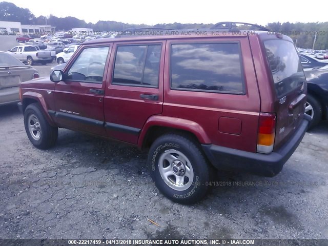 1J4FT68SXXL549041 - 1999 JEEP CHEROKEE SPORT/CLASSIC MAROON photo 3