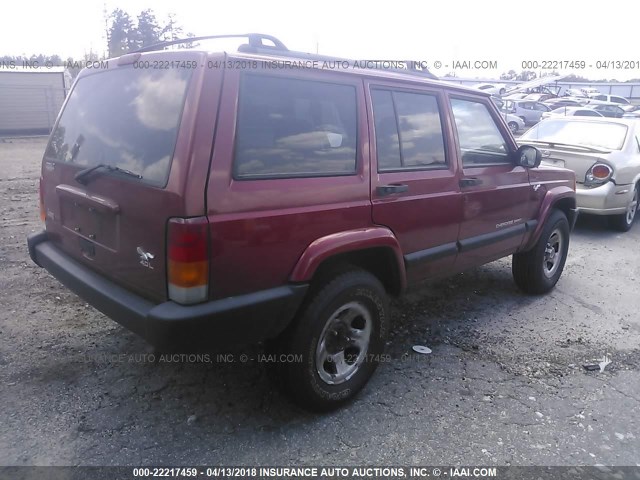 1J4FT68SXXL549041 - 1999 JEEP CHEROKEE SPORT/CLASSIC MAROON photo 4