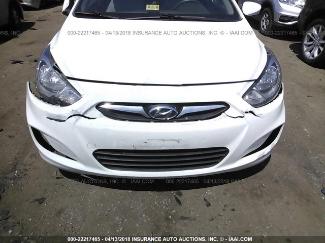 KMHCT5AE0CU022830 - 2012 HYUNDAI ACCENT GLS/GS WHITE photo 6