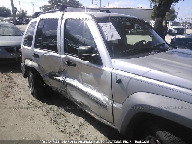 1J4GK48K37W554754 - 2007 JEEP LIBERTY SPORT SILVER photo 6