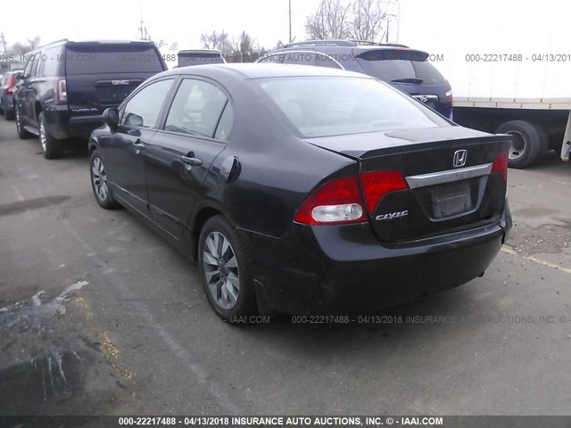 19XFA1F90BE023453 - 2011 HONDA CIVIC EXL BLACK photo 3