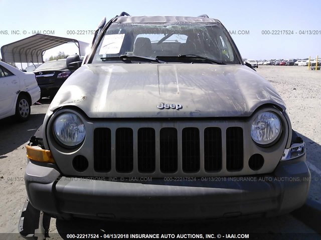 1J4GL48K26W203555 - 2006 JEEP LIBERTY SPORT Boz foto 6
