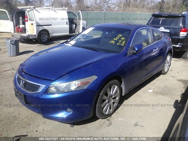 1HGCS22889A006241 - 2009 HONDA ACCORD EXL BLUE photo 2