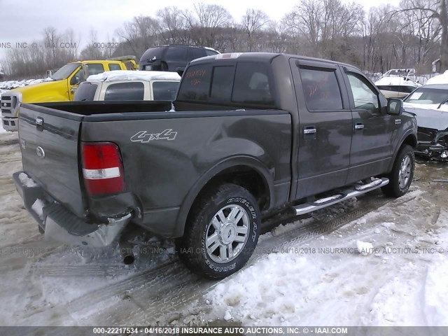 1FTPW14V28FA50853 - 2008 FORD F150 SUPERCREW GREEN photo 4