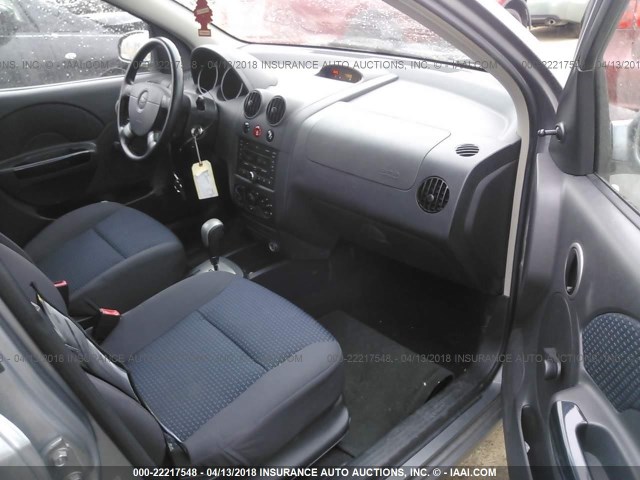 KL1TD66688B155550 - 2008 CHEVROLET AVEO LS GRAY photo 5