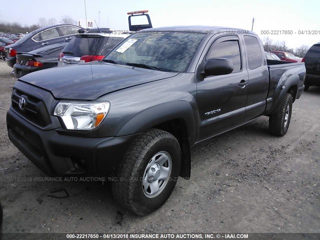 5TFUX4EN1FX031234 - 2015 TOYOTA TACOMA ACCESS CAB GRAY photo 2