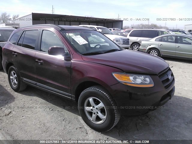 5NMSG13D48H210198 - 2008 HYUNDAI SANTA FE GLS MAROON photo 1