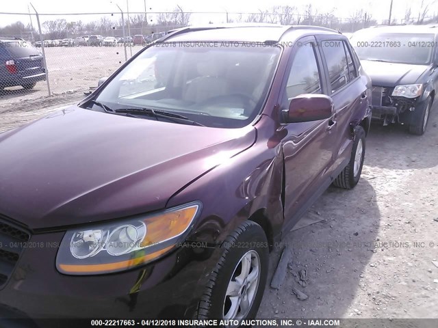 5NMSG13D48H210198 - 2008 HYUNDAI SANTA FE GLS MAROON photo 6